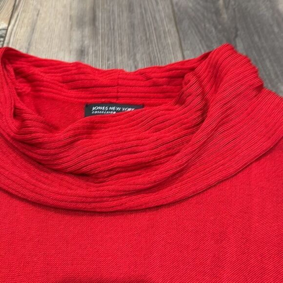 Jones New York Cap Sleeve Cowl Neck Sweater Bright Red - Picture 4 of 7